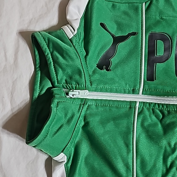 Puma Boys 4T Green Full Zipper Long Sleeve Track Jacket with 2 Pockets Used - Picture 4 of 12